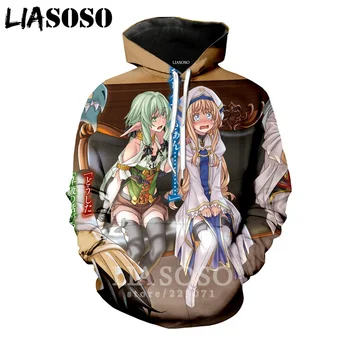 

LIASOSO 2019 Winter New Men Women Fashion Sweatshirt 3D Print Anime Goblin Slayer Hoodie Long Sleeve Top Brand Pullover B171-06
