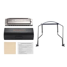 Ammoon H1002 Изысканная Губная гармошка для блюза стандарт 10 отверстие 20 Тон C Ключ гармоника Губная гармошка с футляром подарок