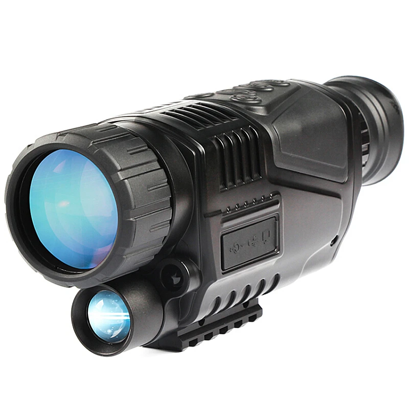 HD 5X42 Тактический Инфракрасный ночного видения дикой природы телескоп Военный цифровой ИК DV видео мощное оружие Монокуляр охотничья камера - Цвет: Black