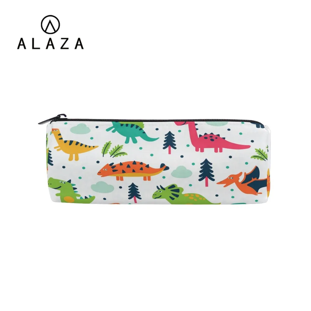 

ALAZA Cute Cartoon Pattern Pencil Pen Case Roll Makeup Bag Holder Box Pouch for Students School Supplies Dinosaurs Rabbit Cats
