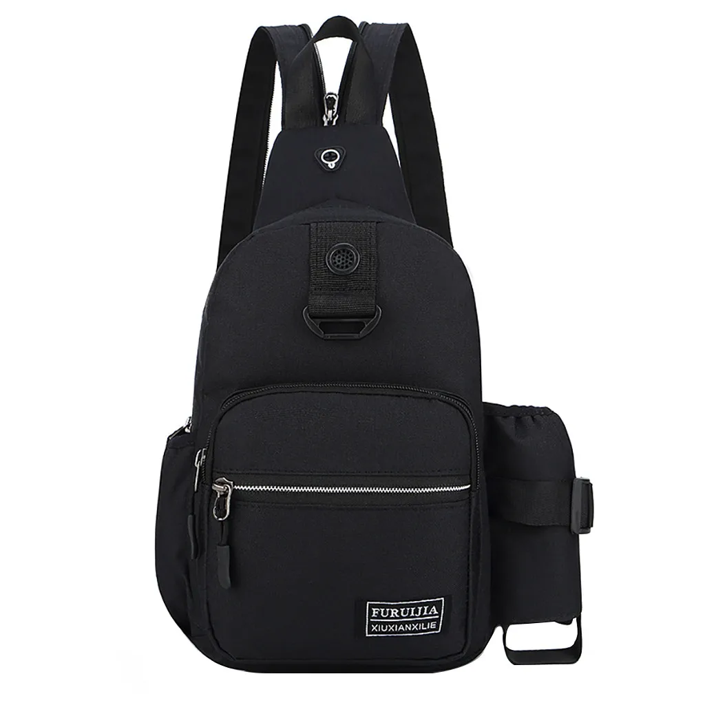 

Fashion Casual oxford Chest Bag Men USB Charging One Shoulder Short Trip Bag Crossbody Single Anti Theft Waterproof bags 7 L2