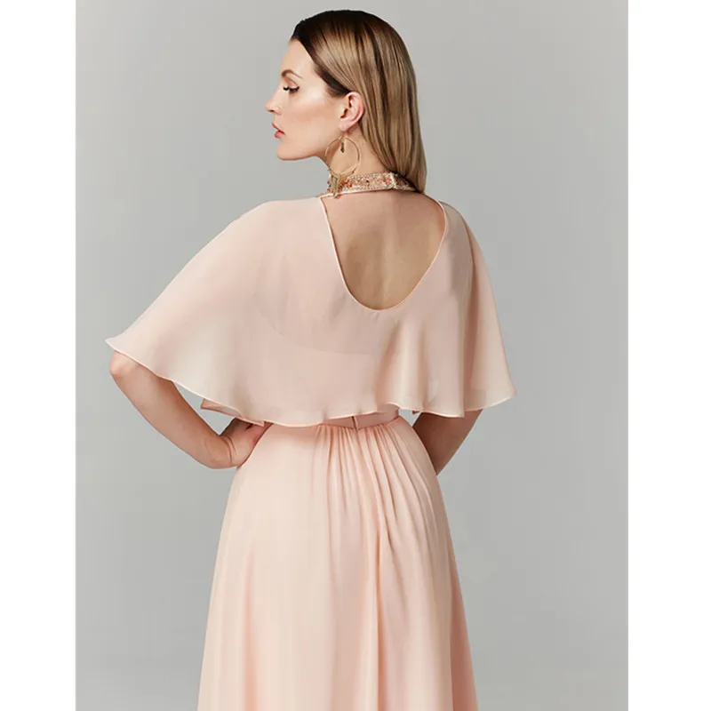 TS Couture принцессы трапециевидной формы Холтер этаж Длина шифон