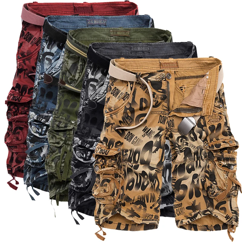 5 Multicolor New 2016 brand men s Casual Camouflage Loose Cargo Shorts Men multi pocket Military