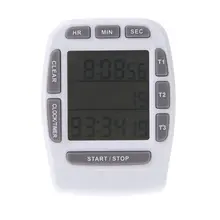Pantalla Digital LCD Temporizador De Alarma con Triple Cronómetro Temporizador de Cuenta Atrás de $ Number Líneas
