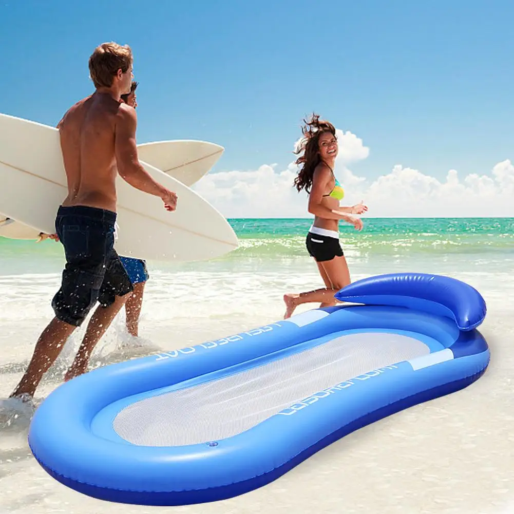 New Water Mesh Hammock Pool Lounger Float Hammock Inflatable Rafts Swimming Pool Air Lightweight Floating Chair Foldable