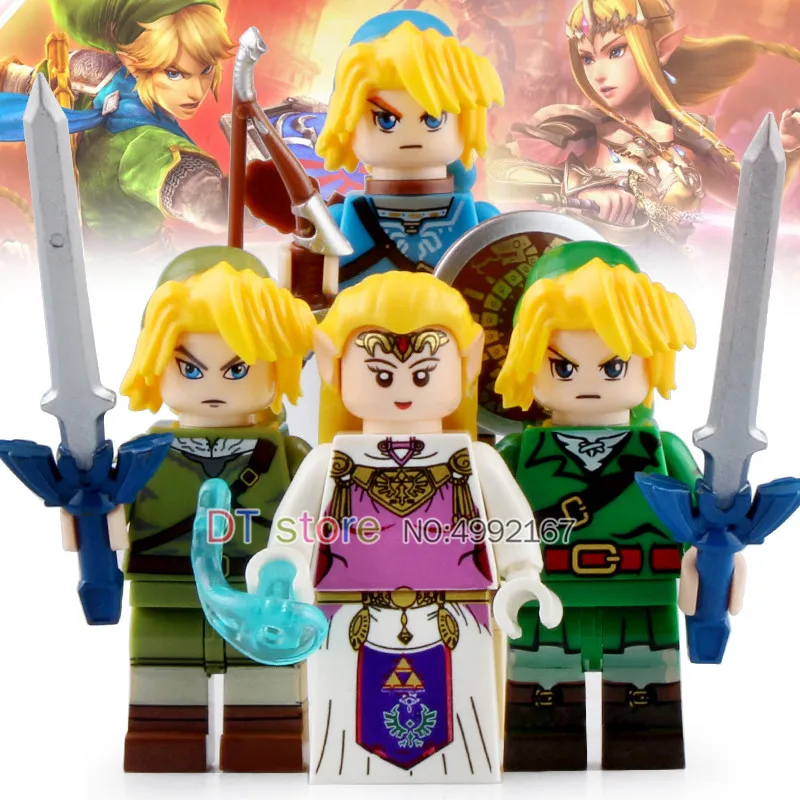 

The Legend of Zelda Game Princess Zelda Link Shield Sword Archer Model Kit Legoingly Building Blocks Toys For Kids WM6053