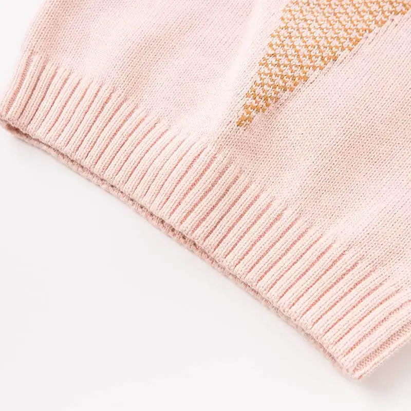 DB7427 dave bella/осенний вязаный свитер; пуловер с длинными рукавами для маленьких девочек; топы для малышей; детский вязаный свитер