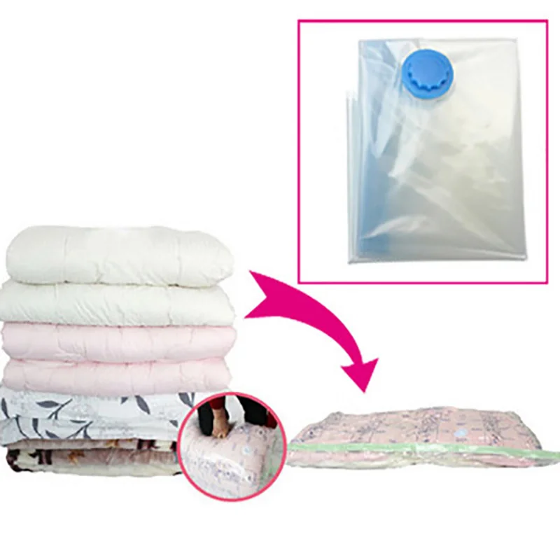 Вакуумный мешок для хранения одежды, Домашний Органайзер с клапаном, прозрачная окантовка, складной органайзер, уплотнение, сжатая посылка