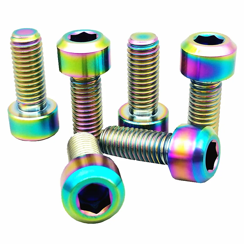 

Titanium Bolt for Caplier M8 x20-70mm Column Head Hexagon Socket Ti Bolts Allan Drive Ti Fasteners (Pitch 1.25mm) 6 pcs