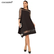 COCOEPPS Long sleeve Autumn High Neck Women Large Size Dress Thicken 5XL 6XL Plus Size Dress Mid-Calf Female Clothes vestidos