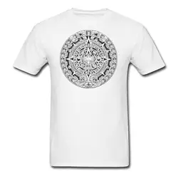 Мужская футболка с принтом из ацтекского календаря высокого качества, Мужская футболка с коротким рукавом, оригинальная новинка 2017 года