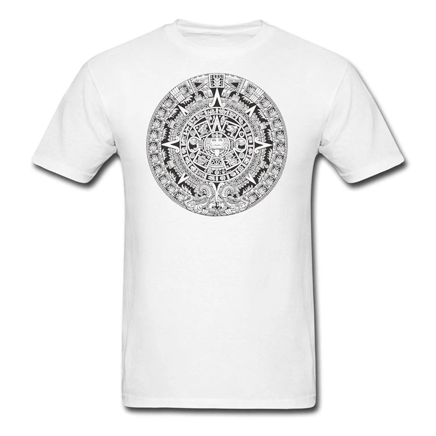 Aztec Calendar Men s T Shirt Print Cotton High Quality Men Short Sleeve T Shirt Original 2017