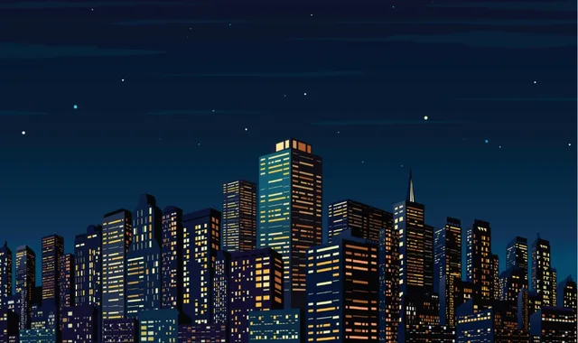 7x5ft night time starry sky city skyline cityscape buildings custom