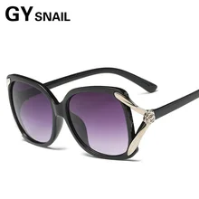 GY SNAIL UV400 Sunglasses Classic Large Brand Fashion With D Logo Design Eyewear Round Black Sun Glasses For Women Pilot 2017 HD