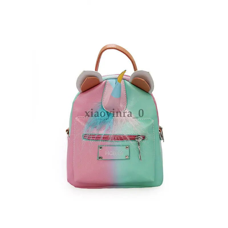 Новинка, Хит, Модный женский рюкзак из искусственной кожи с рисунком радуги и облака 3D, сумка на плечо для путешествий, женский рюкзак, подарок - Цвет: Pink Green Unicorn