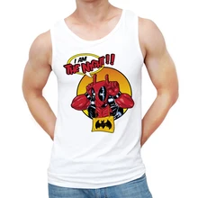 Новые я ночь Дэдпул Для мужчин Топы Мода deadwhite жилет с принтом Лето Hipster панк Tee