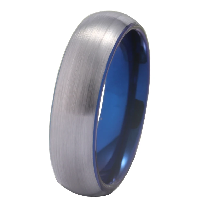 Новое модное обручальное кольцо для пары женские обручальные ювелирные изделия мужское кольцо матовое серебро с синей вольфрамовой лентой кольцо для влюбленных