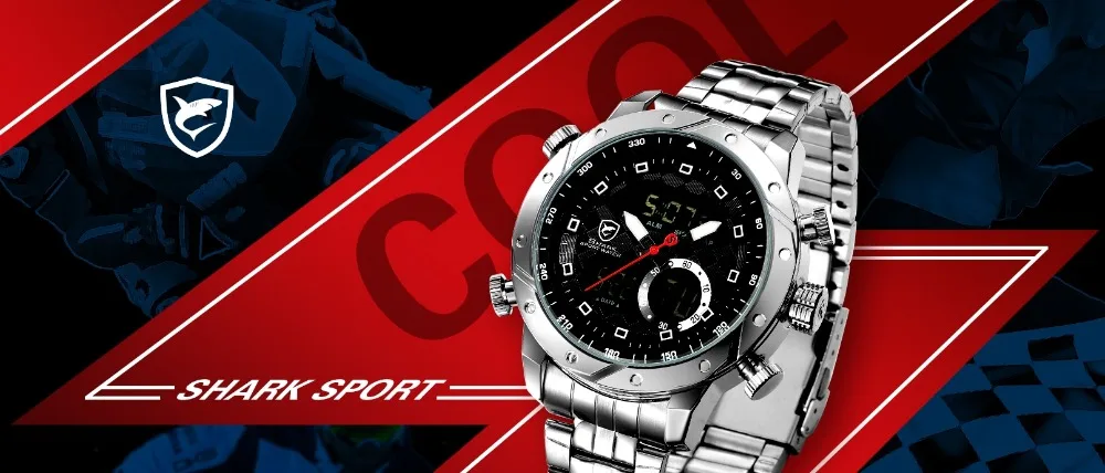 Оригинальные мужские спортивные кварцевые часы Snaggletooth SHARK, наручные часы с хронографом, часы с будильником для мужчин, секундомеры/SH590