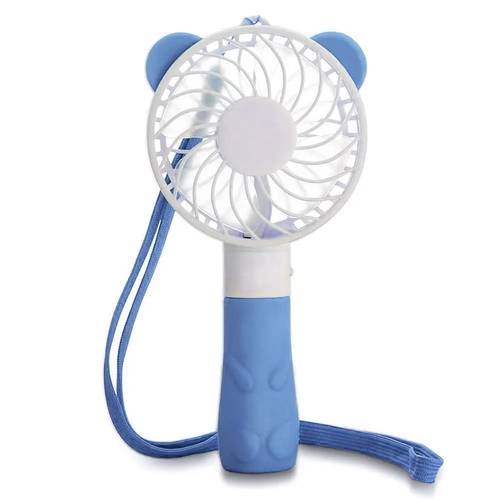 

Portable Handheld Fan, Cute Bear Mini USB Rechargeable Personal Electric Desk Fan For Office, 4 Blades, 1 Switch, 2 Speeds Adj