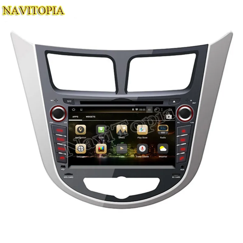 Top Octa Core 4G+64G Android 9.0 Car DVD Multimedia Player for Hyundai Accent Blue 2011- for Accent WIT Hatchback 2011 2012 2013- 1