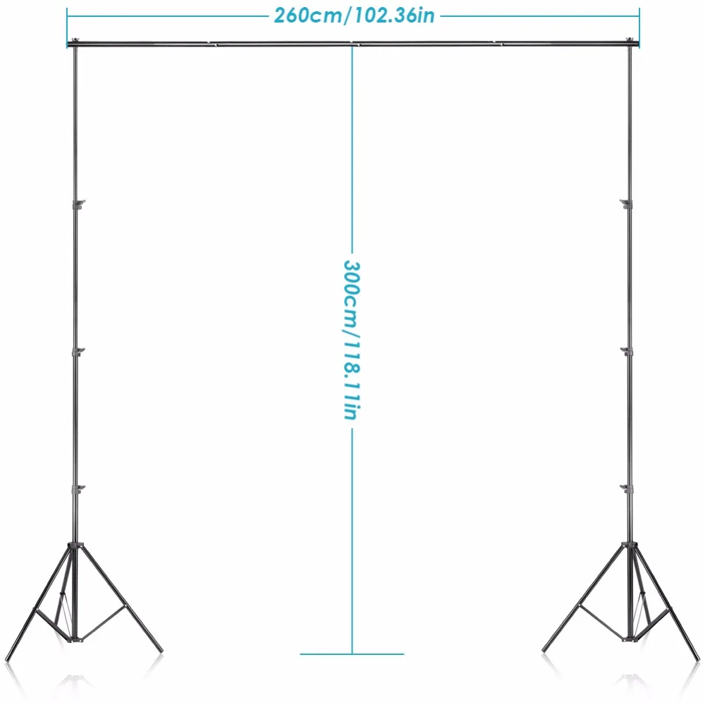 Neewer 2,6x3 м Система поддержки фона и 800 Вт 5500K зонтики софтбокс комплект непрерывного освещения для фотостудии