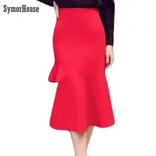 Большие размеры 5XL винтажная весенне-летняя модная женская юбка с завышенной талией, юбка-карандаш с подолом русалки, модные повседневные миди юбки
