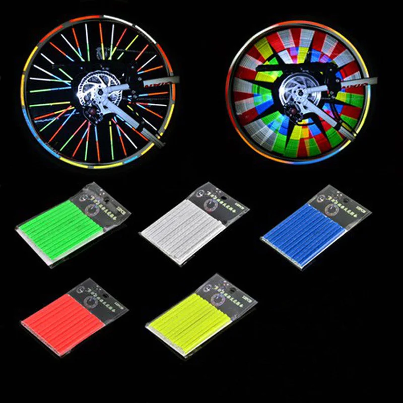 

5 Color/Set Riding Bike Bicycle Wheel Spoke Reflector Reflective Mount Clip Tube Warning Strips Bike reflective strip
