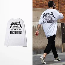 Plus Größe Herbst Herren Kanye West Yeezus Langarm T Shirts männlich Weiß Schwarz Yeezus Yeezy Top T T-Shirt EU Größe S-3XL