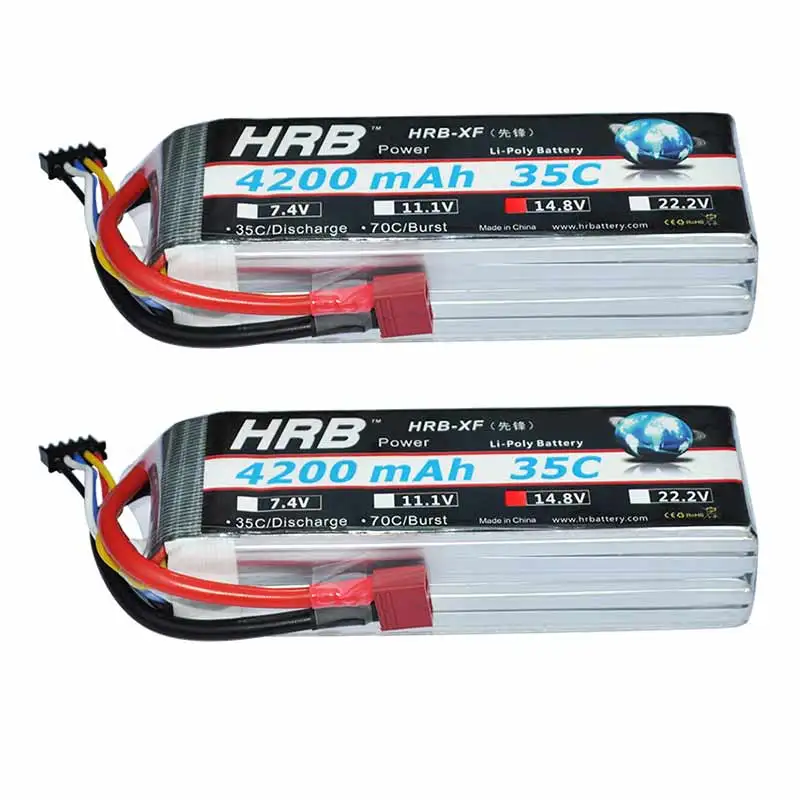 

2pcs HRB Lipo Battery 4S 14.8V 4200MAH 35C Max 70C For 50E 110E 70mm edf F16 Habu Funjet Multirotors Hexakopter Octacopter