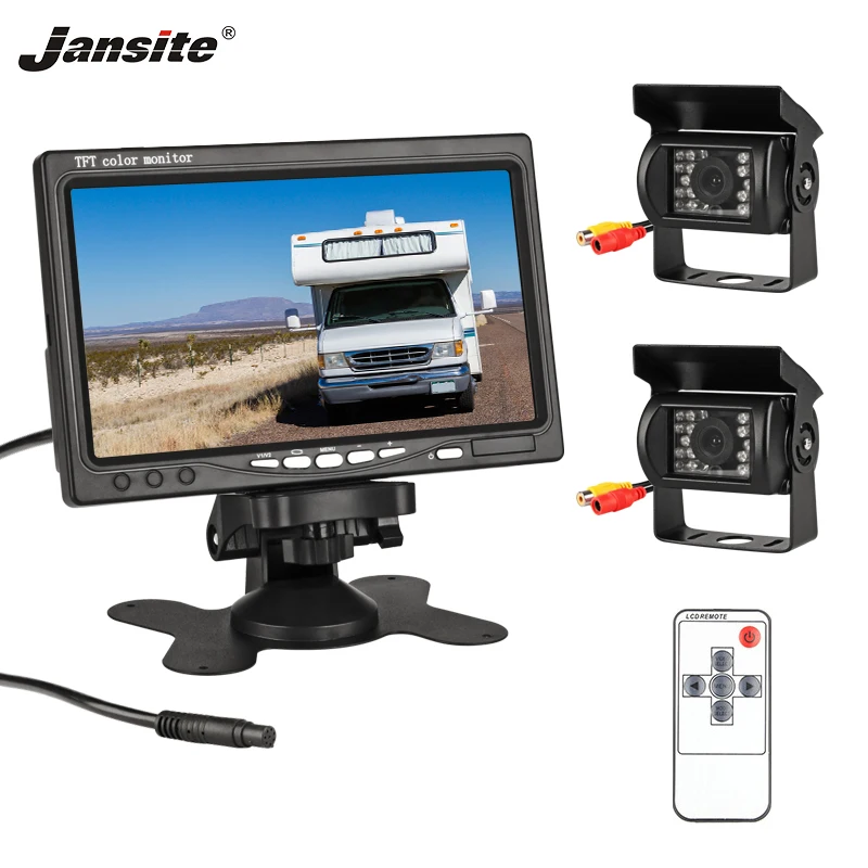 

Jansite 7" TFT LCD Wired HD Car Monitor Display + Reverse Camera Parking System for Car Rear view Monitor Applicable truck