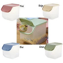 1 шт. герметичная коробка для хранения сушеных продуктов с мерным стаканом пластиковая кухонная крупа мука рисовая Корзина Контейнер для зерен бобов Органайзер