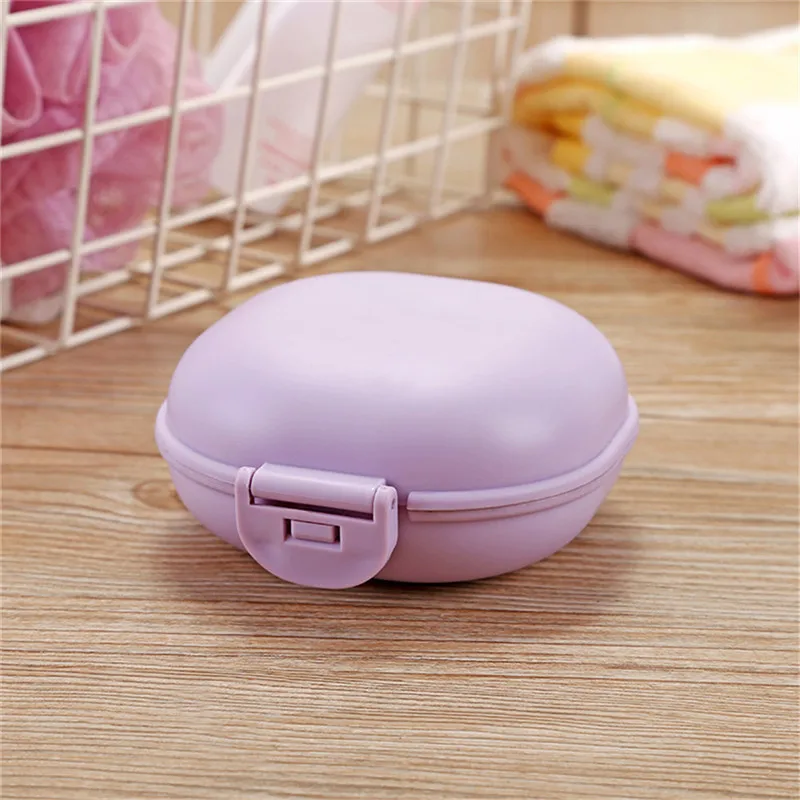 Чехол для посуды для ванной комнаты, домашний душ, походный держатель, контейнер, мыльница, контейнер, Товары для ванной комнаты - Цвет: purple