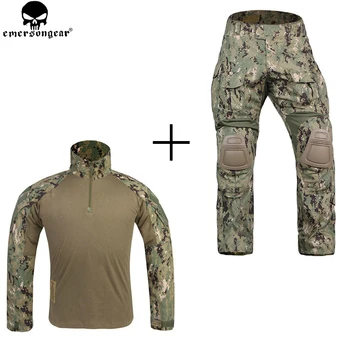 Emerson боевая униформа с наколенниками Mulitcam рубашка AOR2 G3 emerson брюки милитари, Армейская, для охоты аксессуары