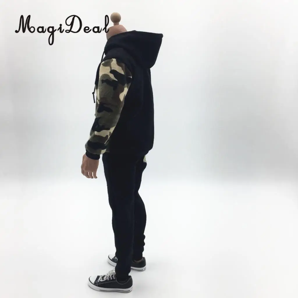 MagiDeal 1/6 Scale Male Doll Top Hoodie Hooded Pullover Trousers Outfits for 12inch   Dragon Action Figure