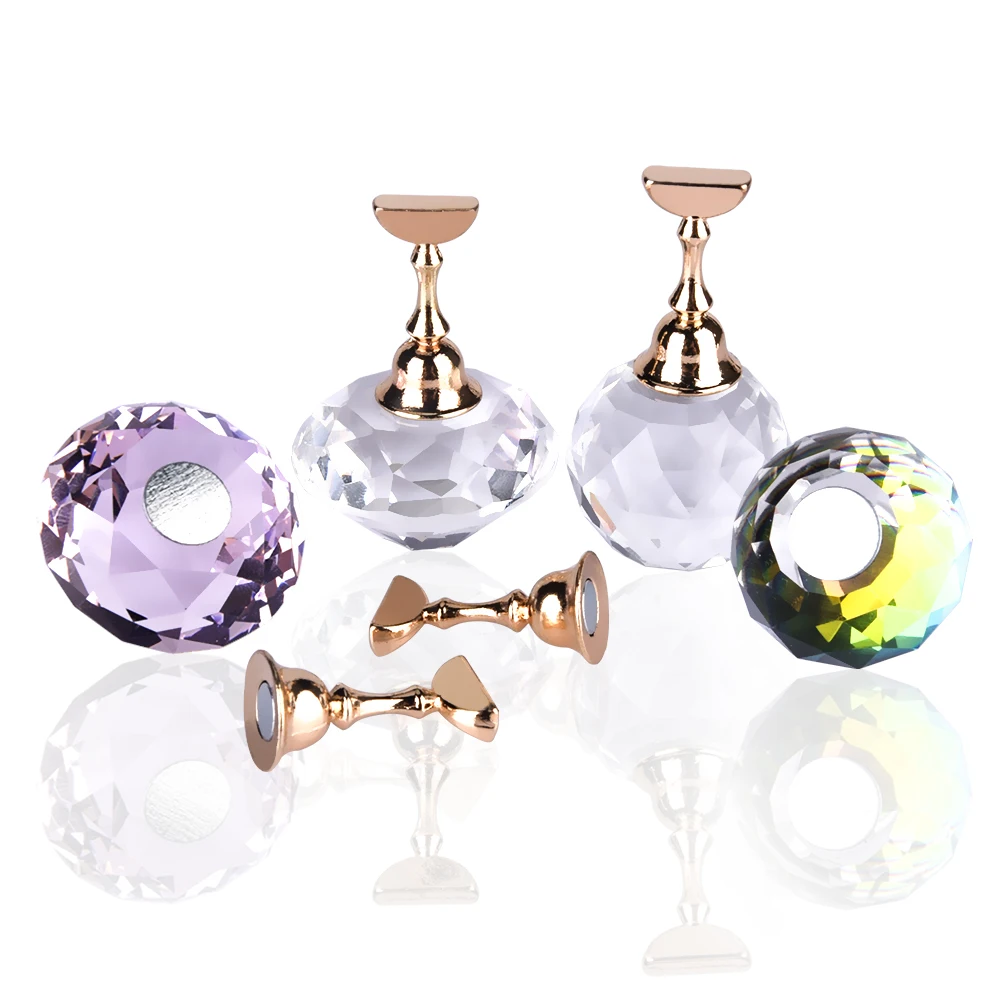 

Magnetic False Nail Tip Practice Stand Holder Base Alloy Holder Crystal Nail Art Display Showing Shelf Nail Holder Manicure Tool