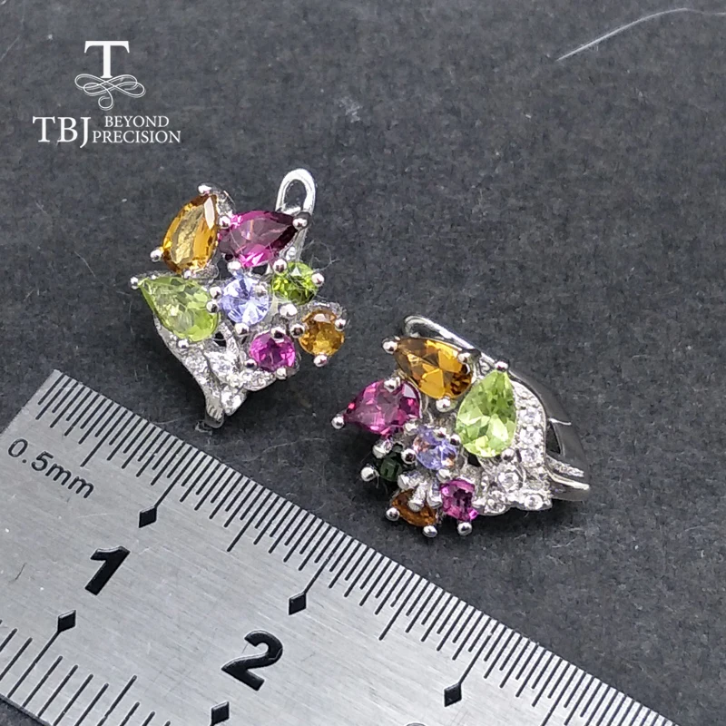 TBJ 2019 натуральный драгоценный камень 925 серебряные ювелирные изделия серьги