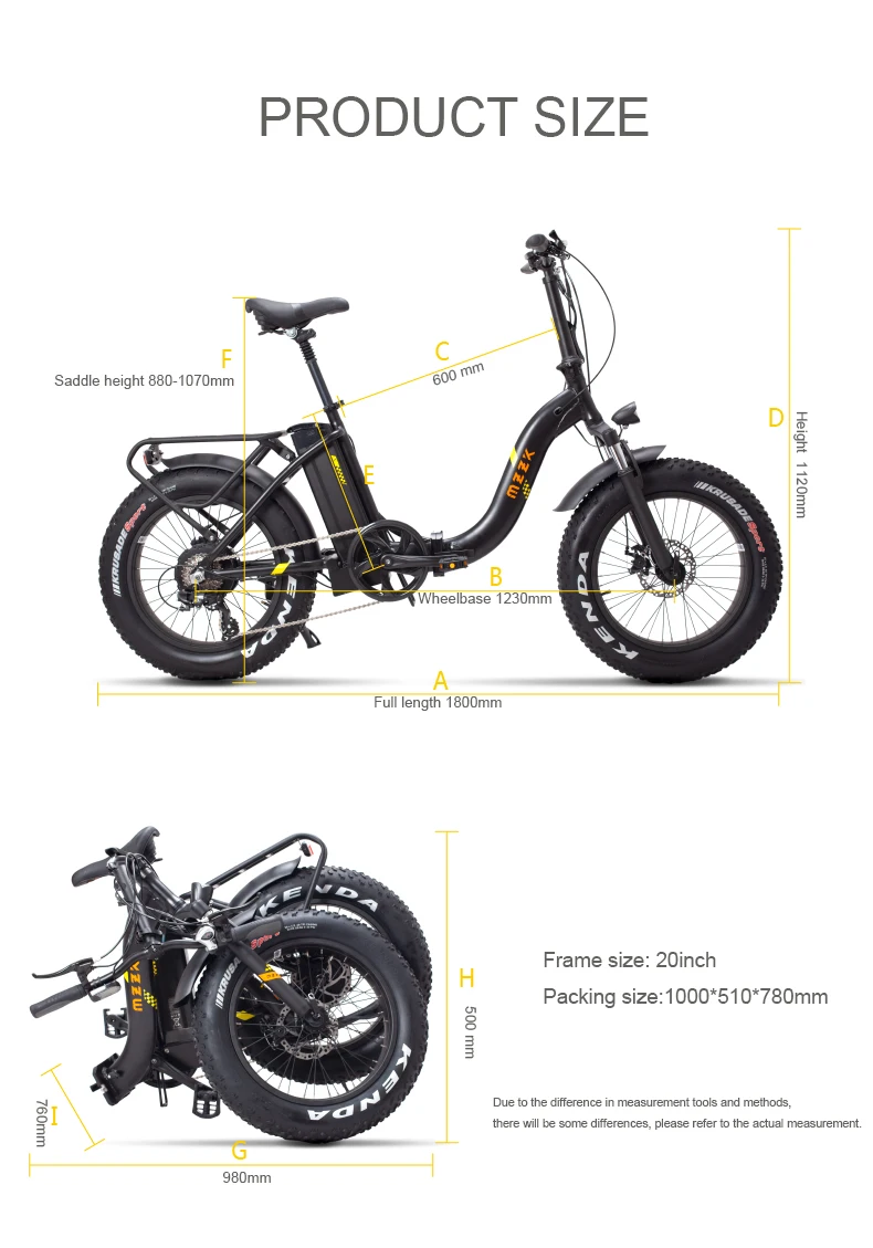 Sale 20inch electric bicycle 48v500w motor shimano 7 speed fat ebike fold Princess frame snow 4.0 wide tire electric bike 11