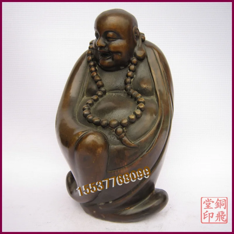 Bronze bronze sculpture crafts decoration buddha statue lucky maitreya | Дом и сад
