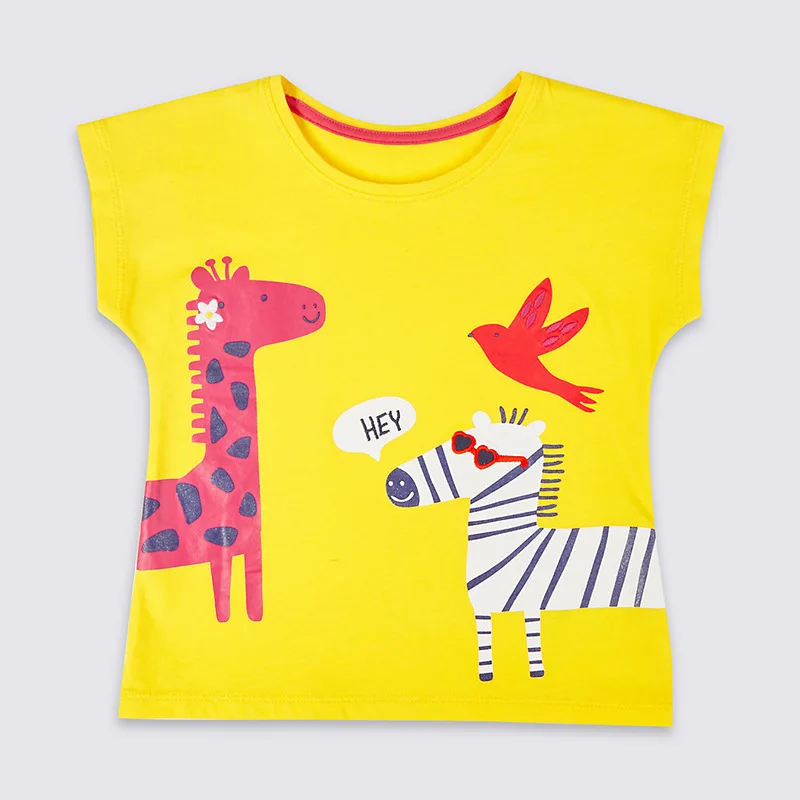 Vidmid Детские футболки для девочек с короткими рукавами и рисунком из мультфильма для девочек, футболка детские футболки хлопок для маленьких девочек Футболка для детей детская одежда - Цвет: as photo
