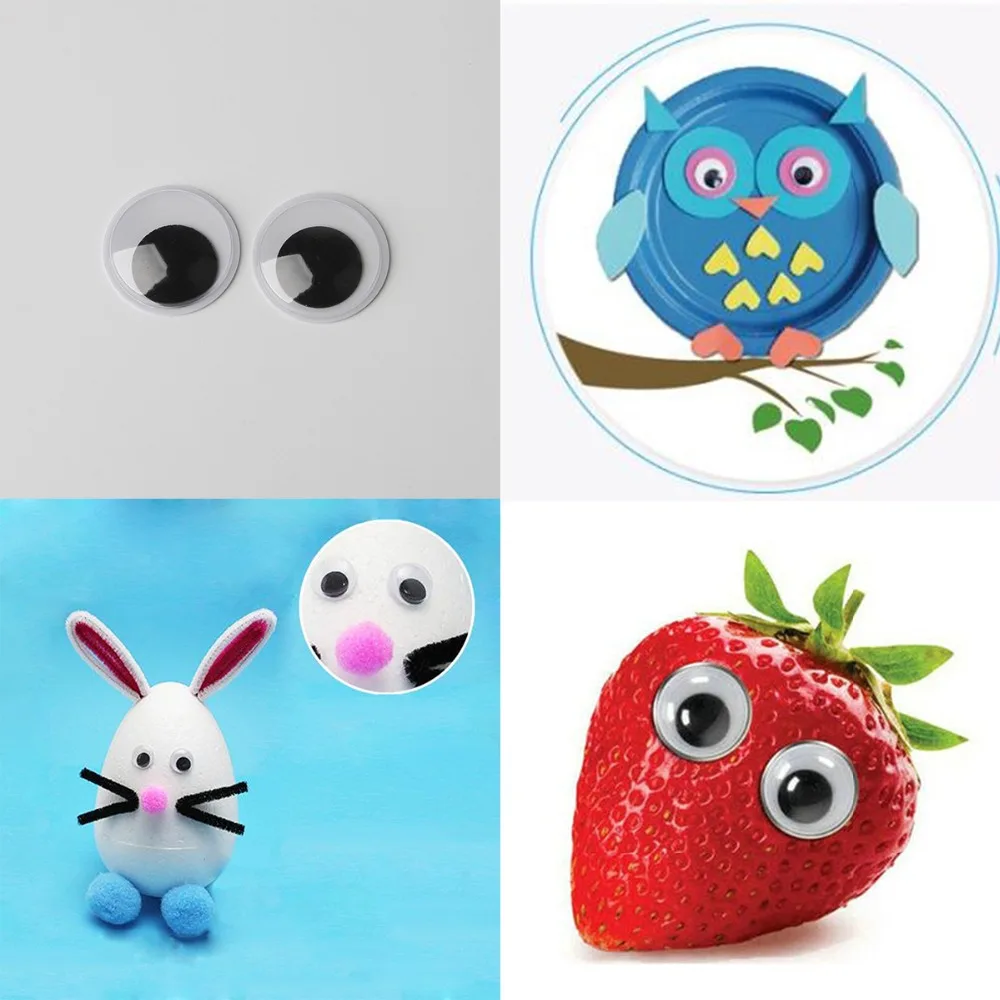 Googly Doll Eyes, Plastic Toy Eyes, Doll Eyes 700Pcs 4-15mm Mixed Googly Eyes Self-adhesive DIY Scrapbooking for Teddy Bear Stuffed Toy Doll Accessories