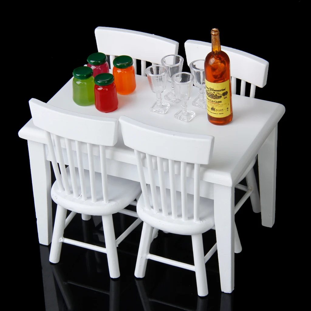 5 шт./компл. Винтаж деревянная миниатюрная мебель набор для 1/12 Кукольный дом Кухня столовых Декор Аксессуары ролевые игры игрушки