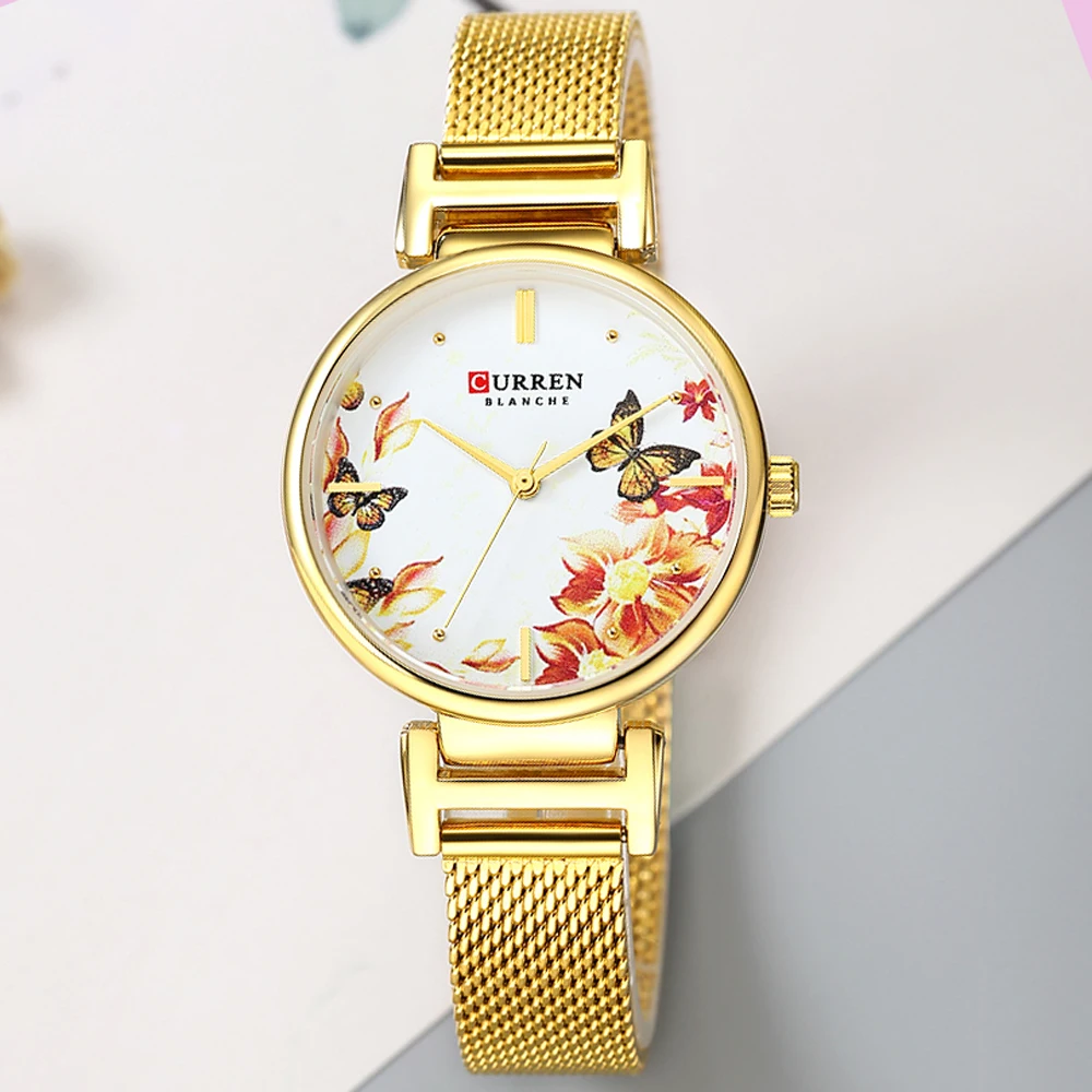 

CURREN Stainless Steel Women Watch Fashion Top Brand Quartz Ladies Wristwatch bayan kol saati 9053 Clock Female Beautiful Gift