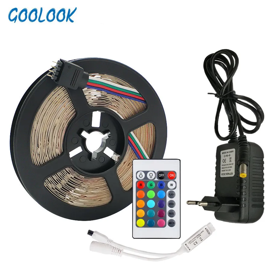 

GOOLOOK 2835 RGB 5M 10M 15M 20M LED Strip Light Waterproof Led Tape SMD LedStrip Ribbon Home Fiexble DC12V Adapter set Decor