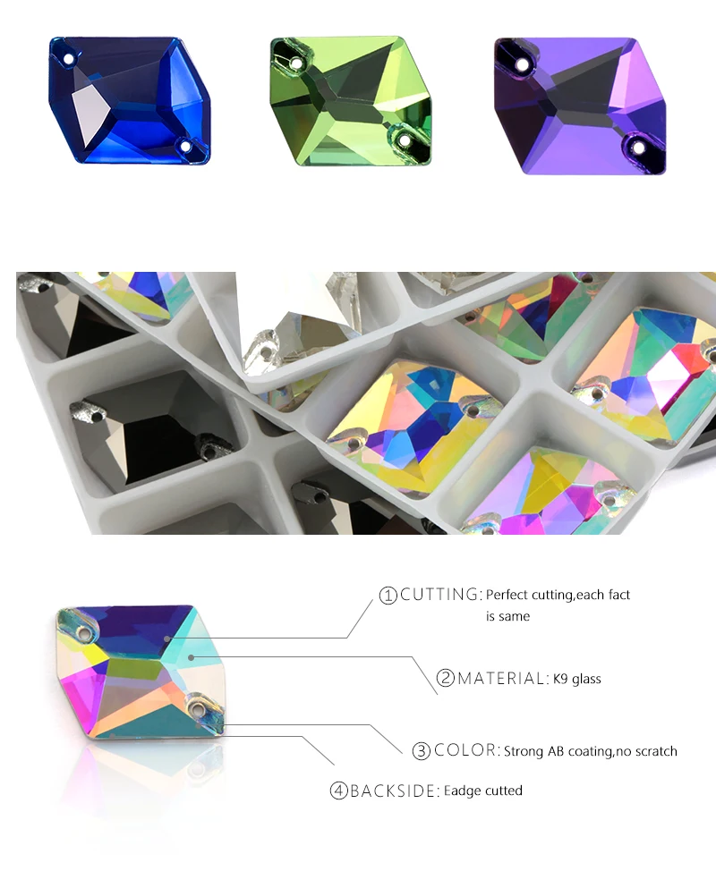 AAAAA качество Cosmic 3 Размер Груша Форма Кристалл AB пришить стразы с плоской задней частью кристаллы швейные стразы кристаллы камень