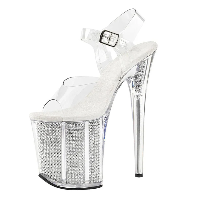 LAIJIANJINXIA/Новые Босоножки с открытым носком обувь на очень высоком каблуке 20 см обувь на платформе для танцев на шесте/производительность/звезда/модельная обувь свадебные туфли