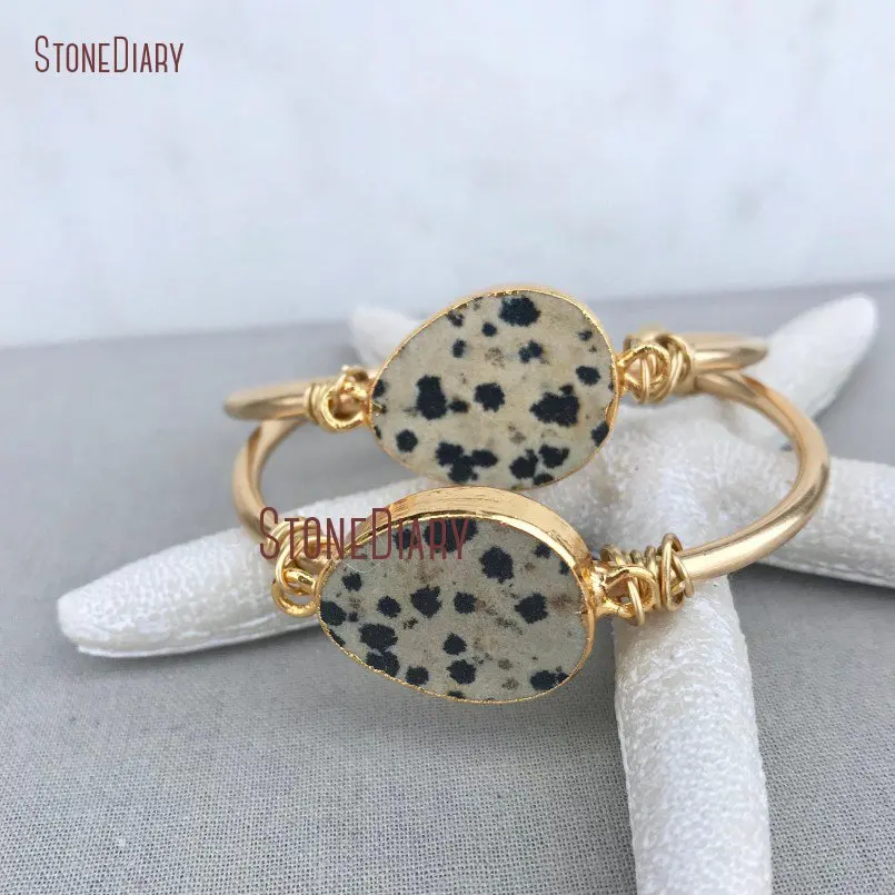 20180319-BM11257-Dalmatian Jasper Bracelet Cuff Raw Brass Cuff Bracelet Minimalist Gold Bracelet Boho Leopard Print Stone Bracelet Dalmatian Jasper Cuff_2