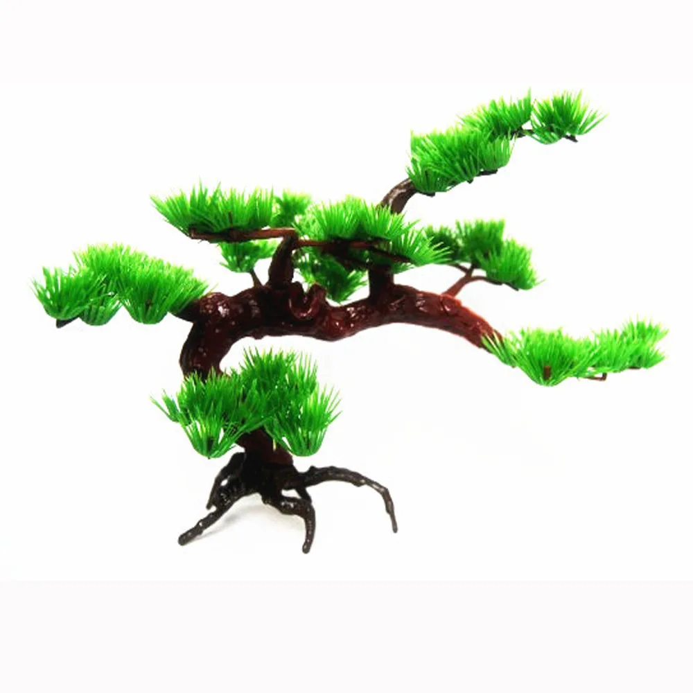 

Mini Green Pine Shape Water Grass Fish Tank Decorations Aquatic Simulation Plastic Pine Tree Grass Aquarium Pine Needle Leaves