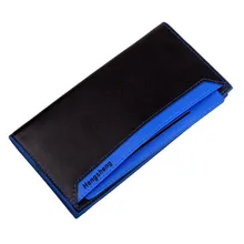 Ulrica Fashion Men PU Leather Long Design Wallets Fold Male Purse ID Card Credit Cards Holder