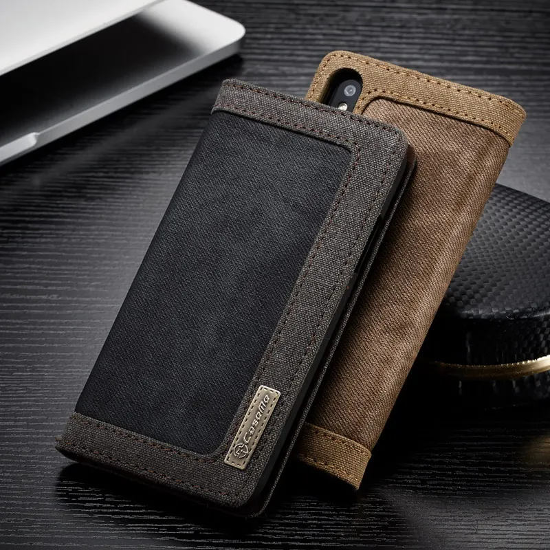 

Luxury Jeans Leather Flip Cover For Iphone 8 7 6 6S Plus Wallet Card Stand Fundtion Phone Bags for Iphone XSmax XS XR X Case