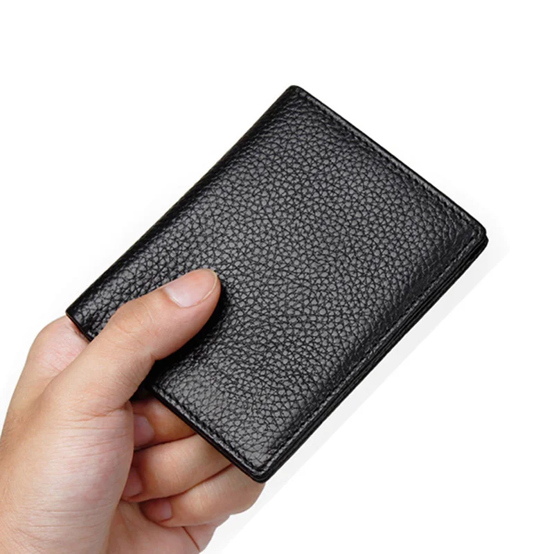 

Genuine Leather Minimalist Slim Wallet For Men Women Slimline Ultra Thin Mini Small Male Female Purse Compact Money Bag
